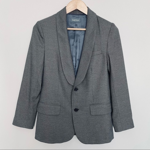 New! Zadig & Voltaire Crystal Embellished Gray Blazer with Elbow Detail Size M - Picture 1 of 10